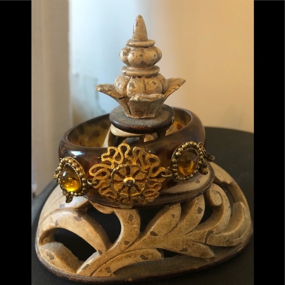 Women’s Faux Tortoise Shell Bracelet upcycled - Picture 7 of 8